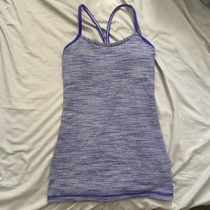 LULULEMON Purple Stripe Power Y Tank Top size: 2